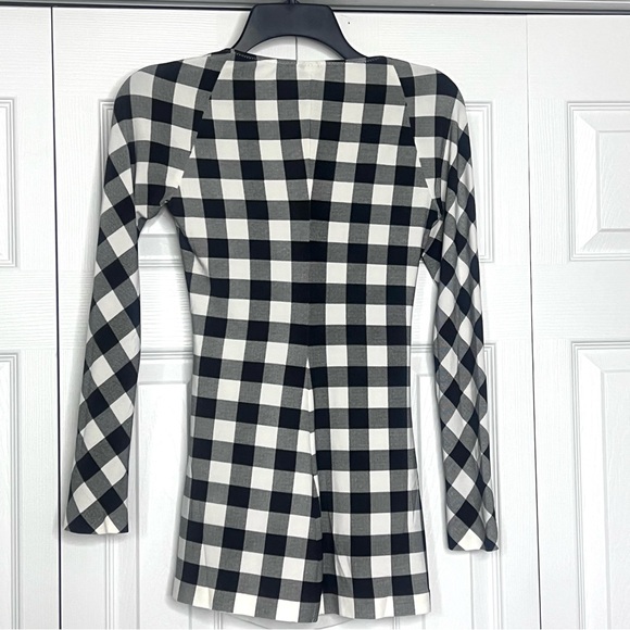 Norma Kamali black and white checked crossover top Size XS - Picture 8 of 14